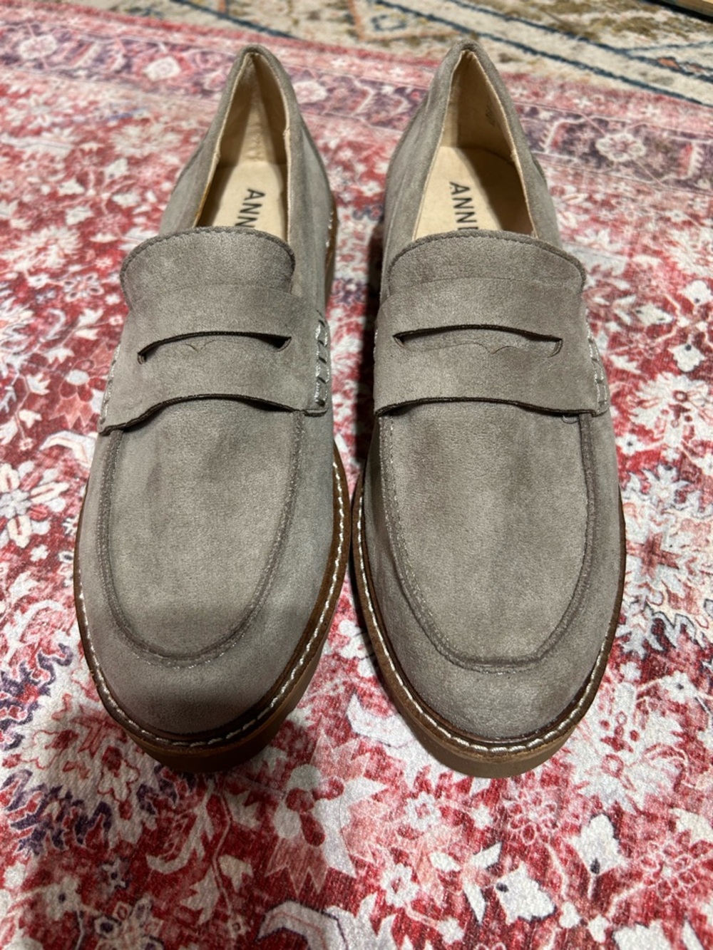 ANNE KLEIN EVERLY velour Penny Loafers 7.5